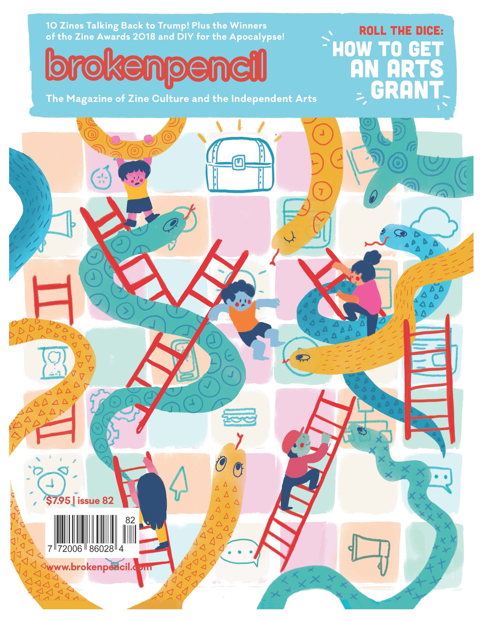 Issue 82: How to Get an Arts Grant plus Winners of the 2018 Zine Awards